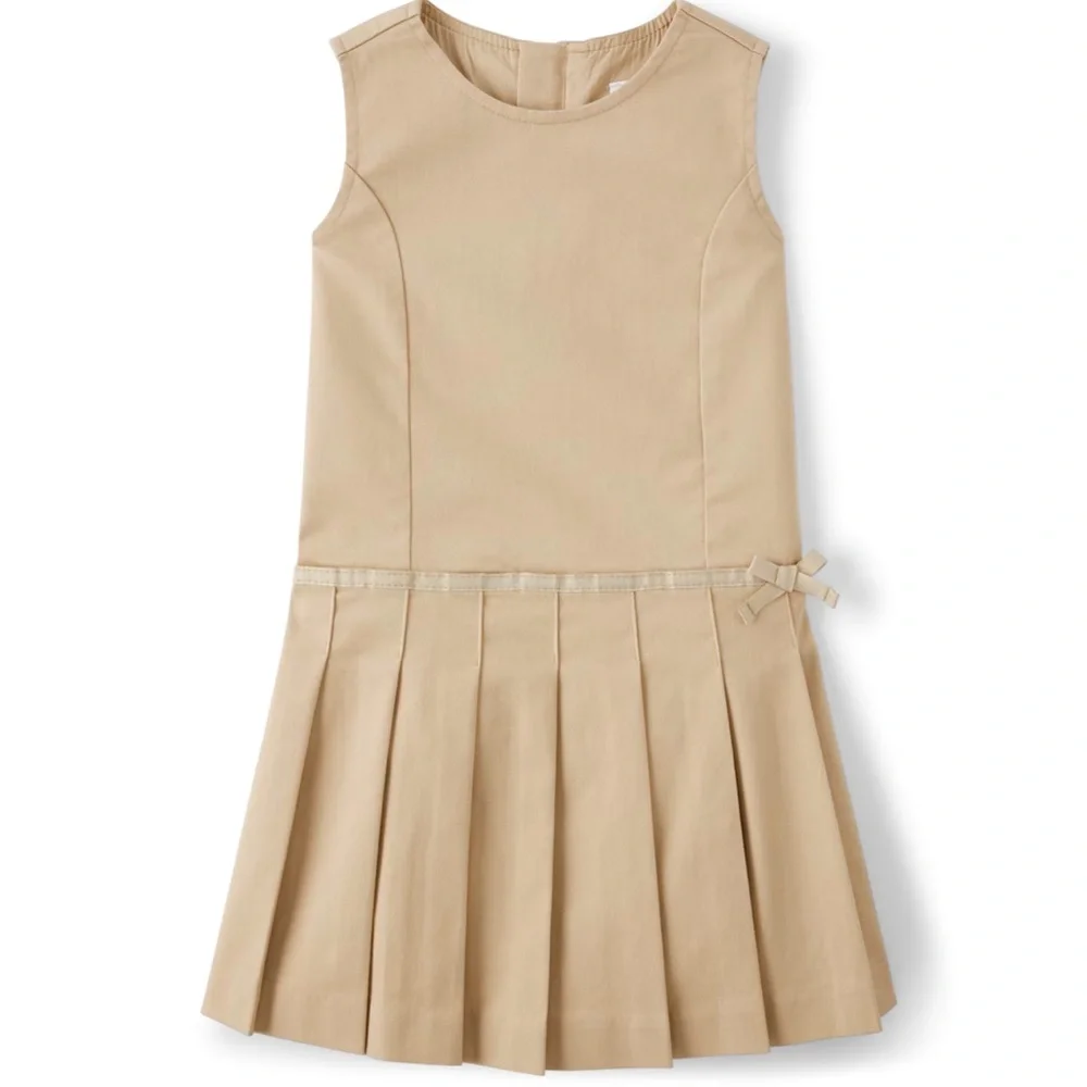 Gymboree Girls Khaki Pleated Jumper Dress, size 7